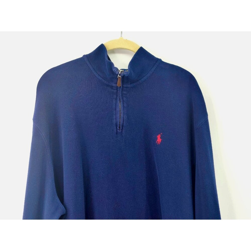 Polo Ralph Lauren Navy Long Sleeve Quarter Zip Size 2X - Picture 2 of 8